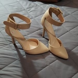 Beige Heels with Ankle Strap
